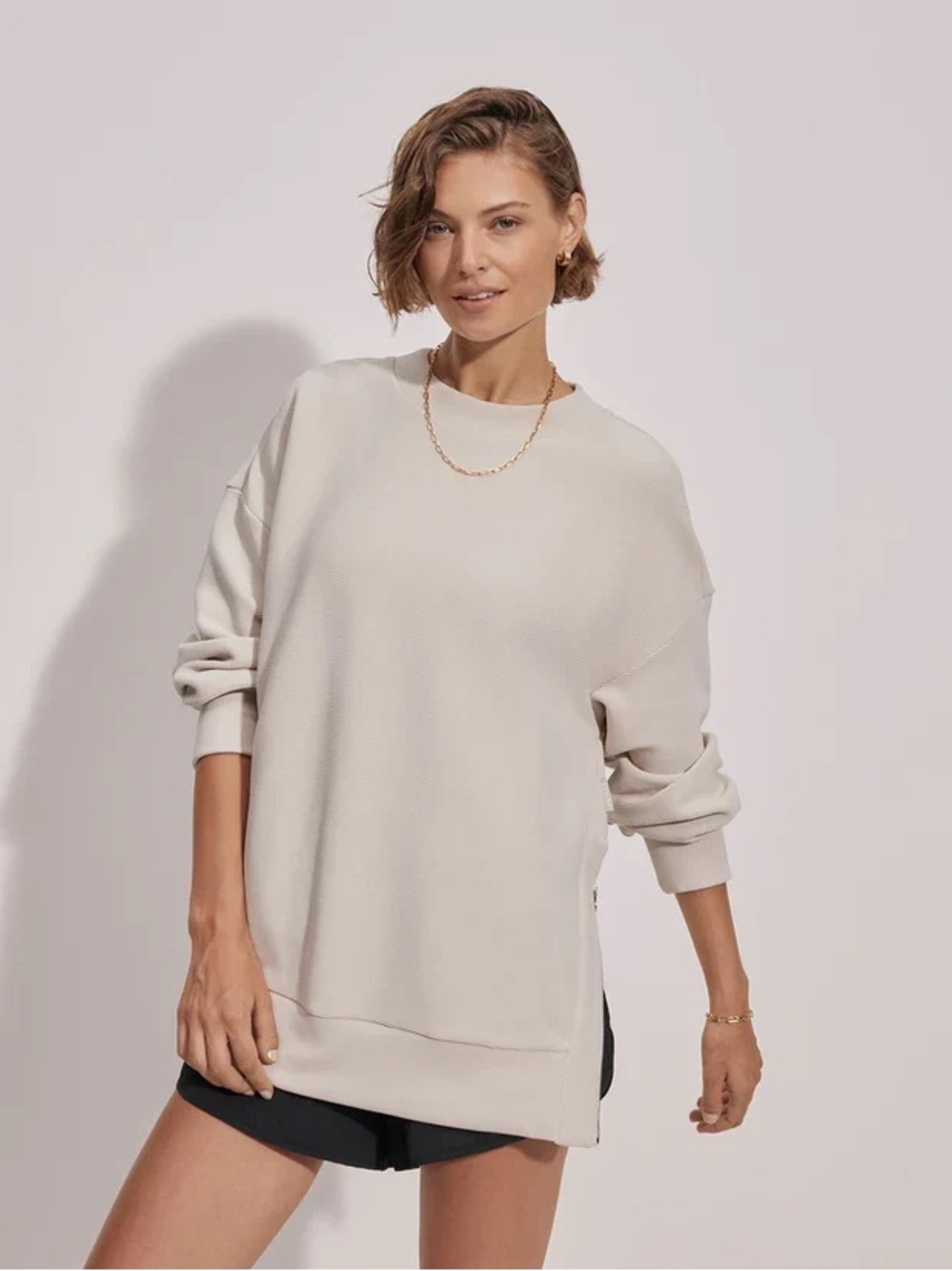 Anthropologie VARLEY - Mae Boyfriend Sweatshirt in Moonbeam Size M
